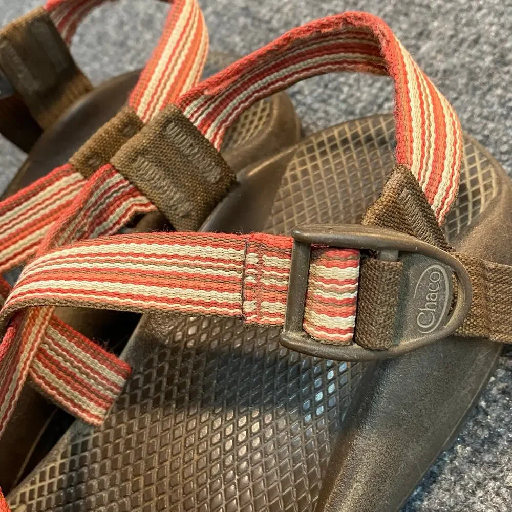 Chaco ZX/2 Classic Sandals Vibram Water Sport Hiking Orange Stripe Womens 10
